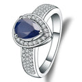 C472 Abiding Shield Long Lasting Plating Tarnish Free Fine Jewelry Wholesale Diffusion Sapphire Custom Sterling Silver Ring