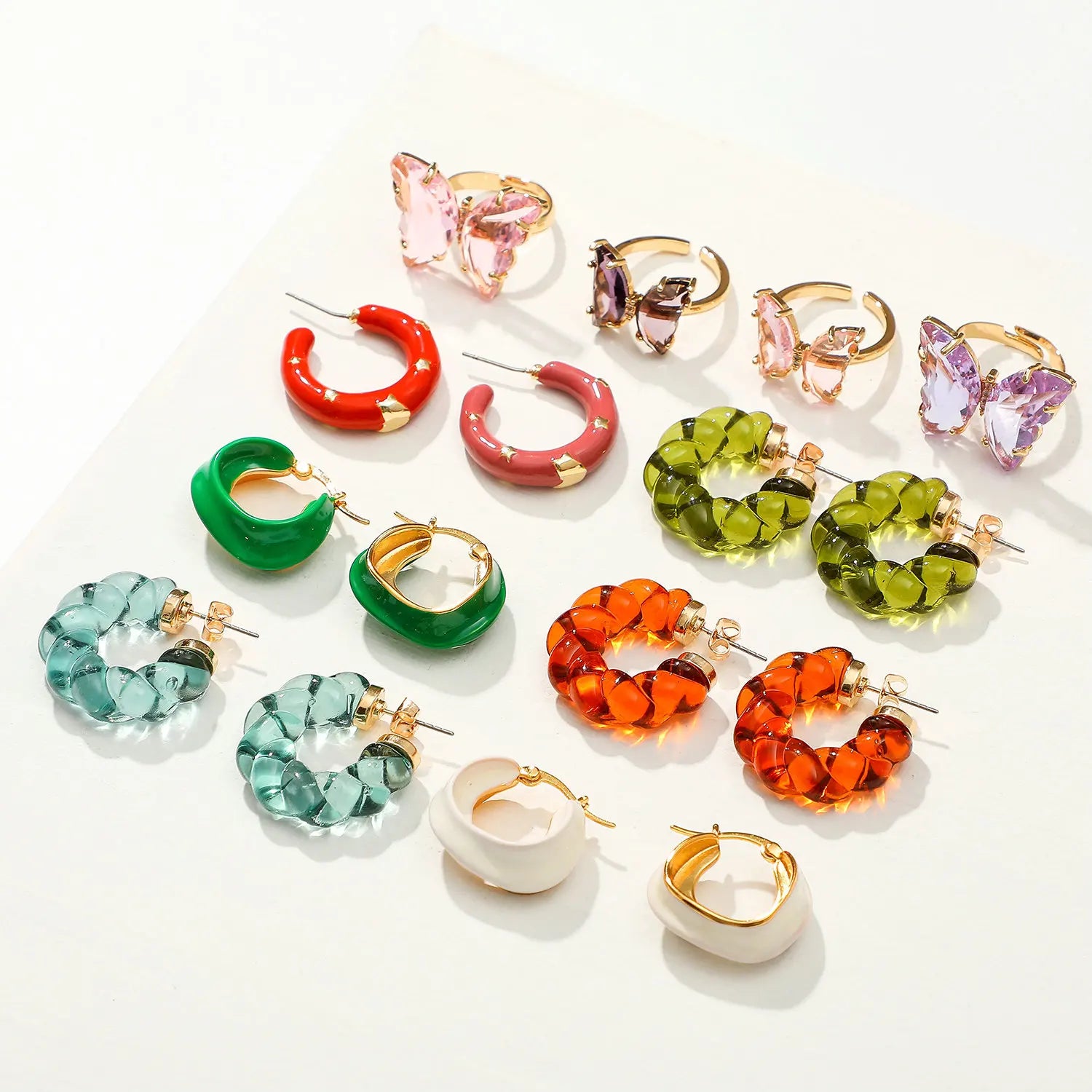 Best Hotsale Minimal Daily Jewelry Acrylic Earrings Womens Solid Transparent C-shaped Resin Earrings
