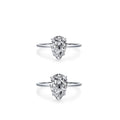 Luxury Simulated Big Diamond Ring 925 Sterling Silver Waterdrop 2ct 3ct Cubic Zirconia Cz Engagement Jewelry Ring for Women
