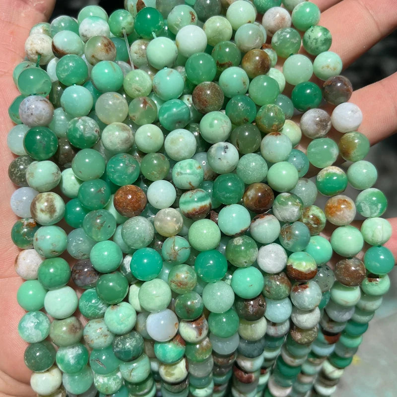 Wholesale Chrysoprase Gemstone Round Natural Australia Jade Stone Loose Beads for DIY Chrysoprase Bracelet