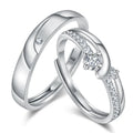 Luxury Silver Plated Lover Ring Diamond Open Couple Rings for Women Men Wedding Engagement Wedding Jewelry