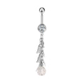 New Leaf Pendant Navel Ring Creative Tassel Exquisite Zircon Navel Nail Piercing Jewelry Wholesale