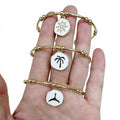 BA1071 2023 Fashion Jewelry 18K Gold Plated Open Cuff Bangle With White Enamel Anchor Rudder Palm Tree Shell Tail Charms