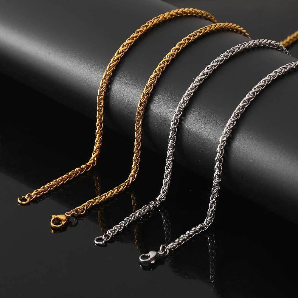 2mm/3mm/4mm/5mm/6mm Stainless Steel Keel Chain Flower Basket Chains DIY Handmade Franco Chain Necklace