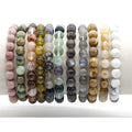 Wholesale Classic 8mm Round Agate Stone Beads Natural Gemstones Elastic Bracelets for Women Men