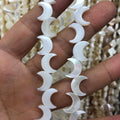 Cheap Flat Trocas Shell Crescent Moon Shape White Sea Shell Loose Beads 10*12mm for DIY Jewelry