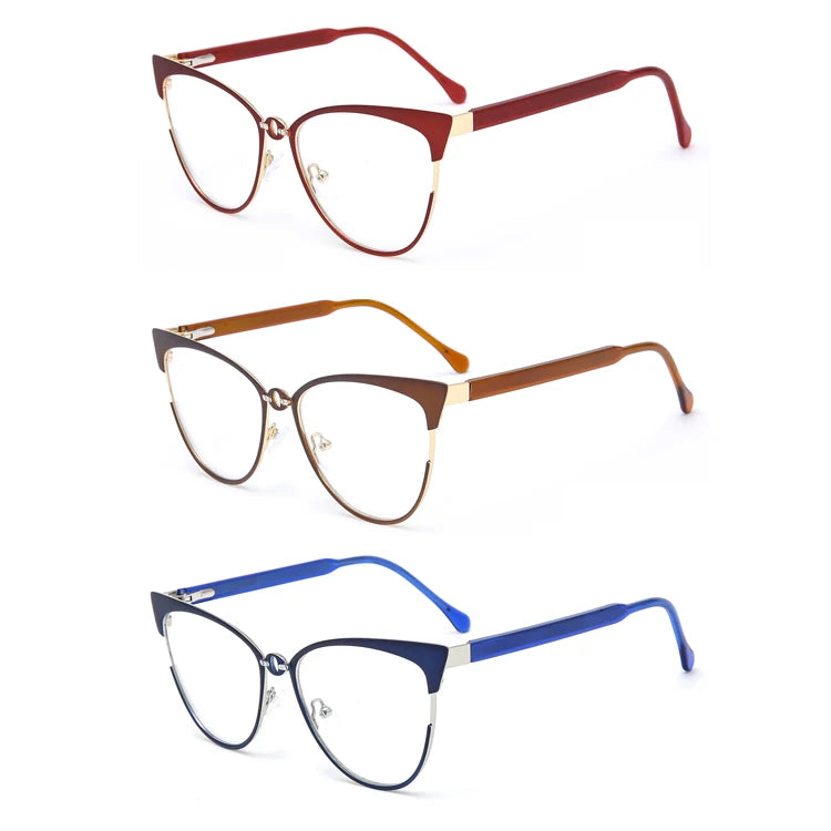 8580 High End New Stocks Cat Eye Unique Design Bridge Women Wholesale Ultralight Optical Fashion Computer Glasses