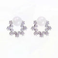 New Design Wedding Jewelry Luxury Clear Zircon Earrings Elegant Silver Stud Earrings for Women