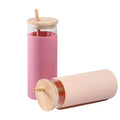 Customized 20oz Sublimation Blanks Glass Tumbler With Straw Glass Sport Water Bottle