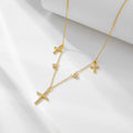 Factory Dropshipping 925 Sterling Silver Necklace Women 18K Gold Plated Cross Pendant Necklaces Chain Jewelry Women Wholesale