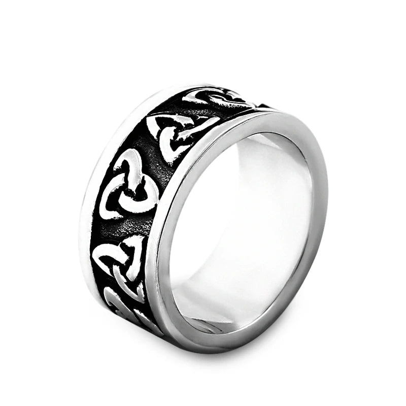 SS8-513R  Steel Soldier Stainless Steel Ring Viking Celtic Knot Ring Round Shape Bands Ring for Men