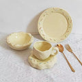 Solhui Ins Korea Cream Irregular Donut Ceramic Tableware Set Light Luxury Afternoon Tea Cup Creative Dessert Plate