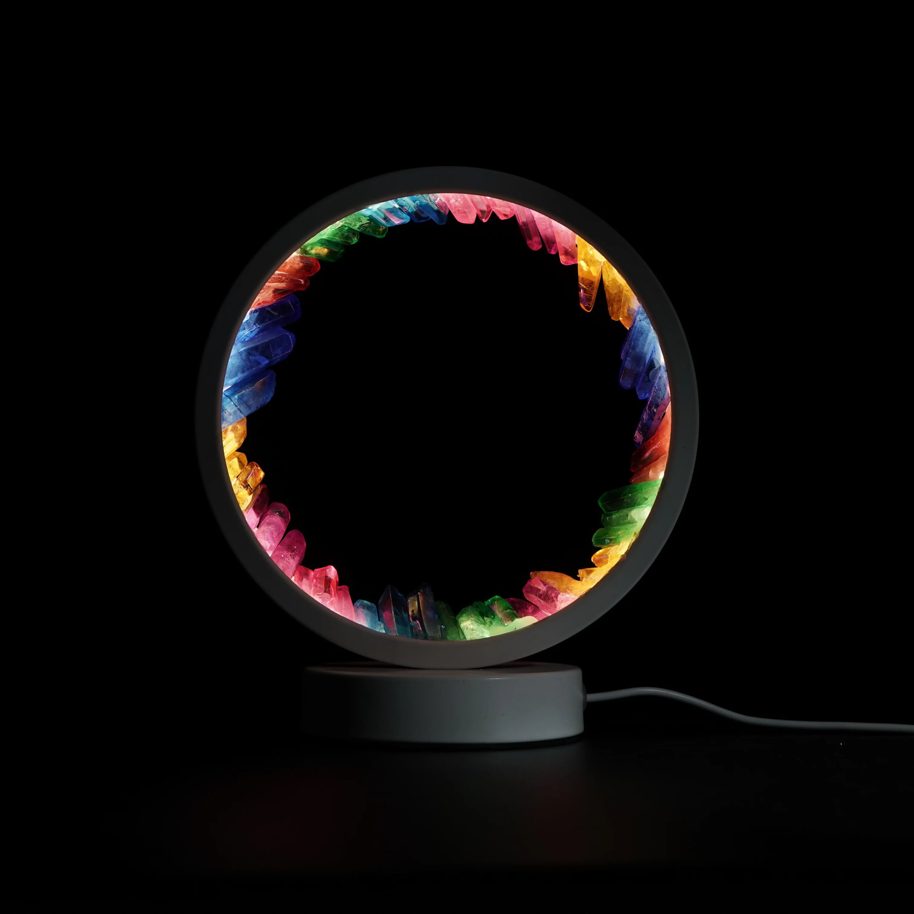 Natural Healing Crystal Quartz Hotel Night Light Crystal Table Desk Camping Led Lamp for Home Decoration