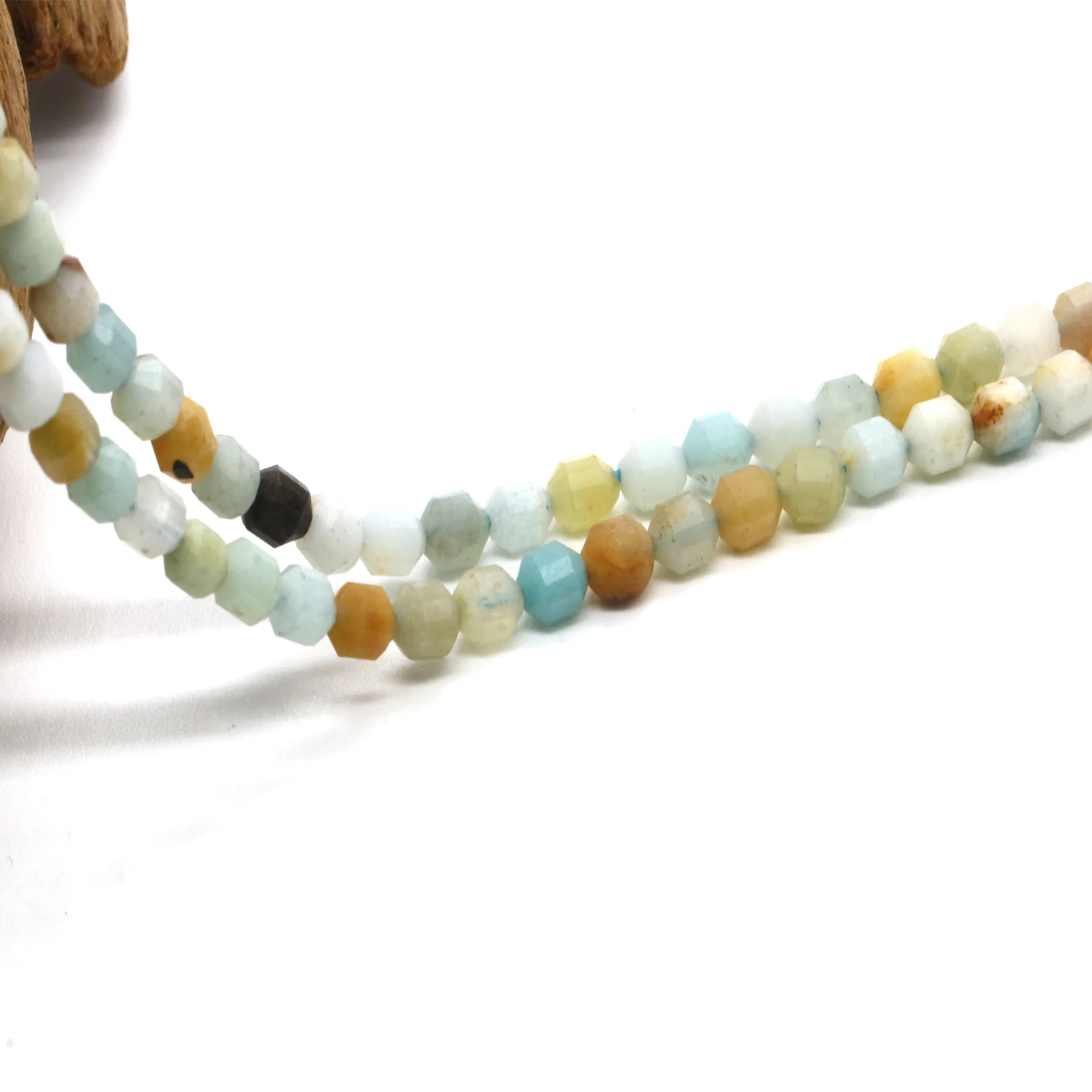 Natural Hexagram Faceted Beads 4MM Amazonite Stone Tiger Eye Beads Strand Spacer Beads for Diy Jewelry Making