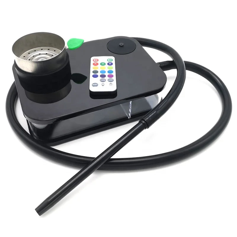Hot Sale Travel Portable Book Hookah Set Acrylic Shisha Box With Stainless Steel Charcoal Holder LED Light Custom LOGO