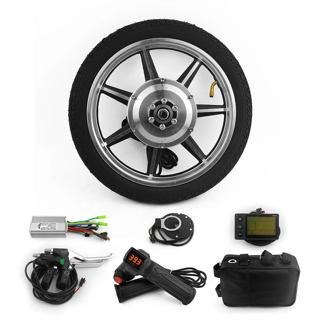 L-faster DIY 36v 350W 14 Inch Brushless Electric Bike Kit 350watt Hub Motor Kit 48v