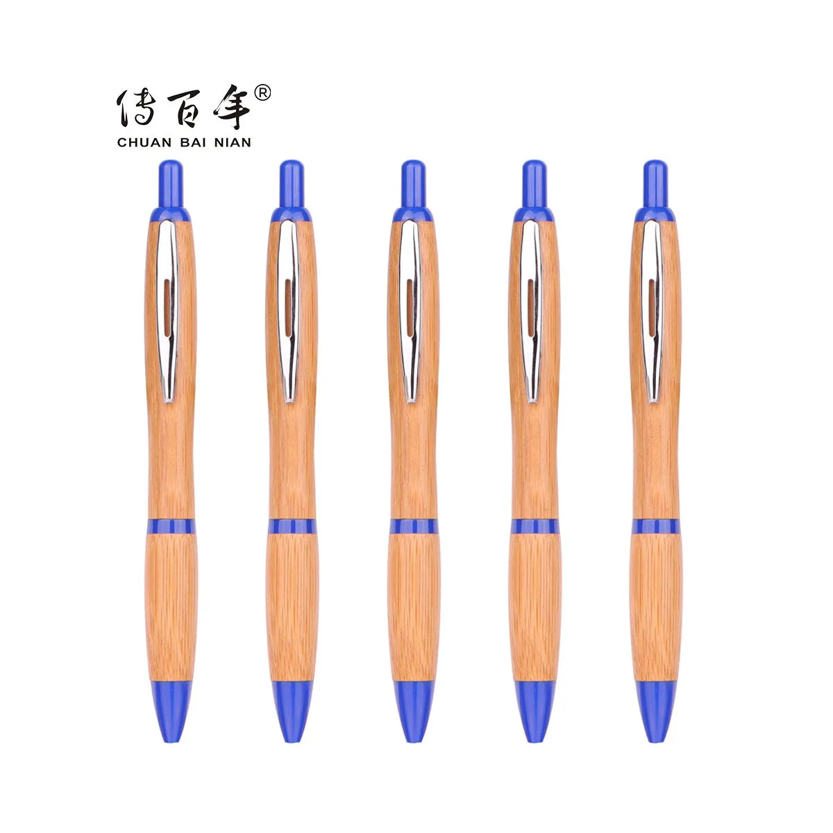 Fast Delivery Sports Promotional Logo Bamboo Ballpoint Pen with Gift Box