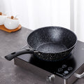 Hot Sale Multiple Sizes Frying Pan Non-stick Maifan Stone Cast Iron Anti-scalding Cookware Set with Lids Wok Pan