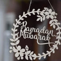 Custom Laser Cutting Rmadan Wreath Unfinished Wood Ramadan Decorations with Wood Wreath