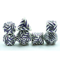 Customizable Purple Mica Stripe DND Dice Set 16mm Square Polyhedral Metal Zinc Alloy Logo for Games