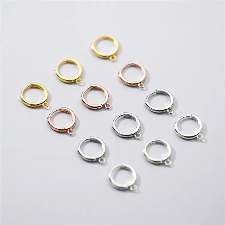 SP S925 Silver Round Hoop Earrings DIY Earrings Jewelry 925 Sterling Silver Accessories Jewelry Diy