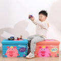 Deeply Upholstered Square Cube Children's Storage Ottoman Space-Saving Foldable Footrest with Bag Use Rectangle Ottoman Design