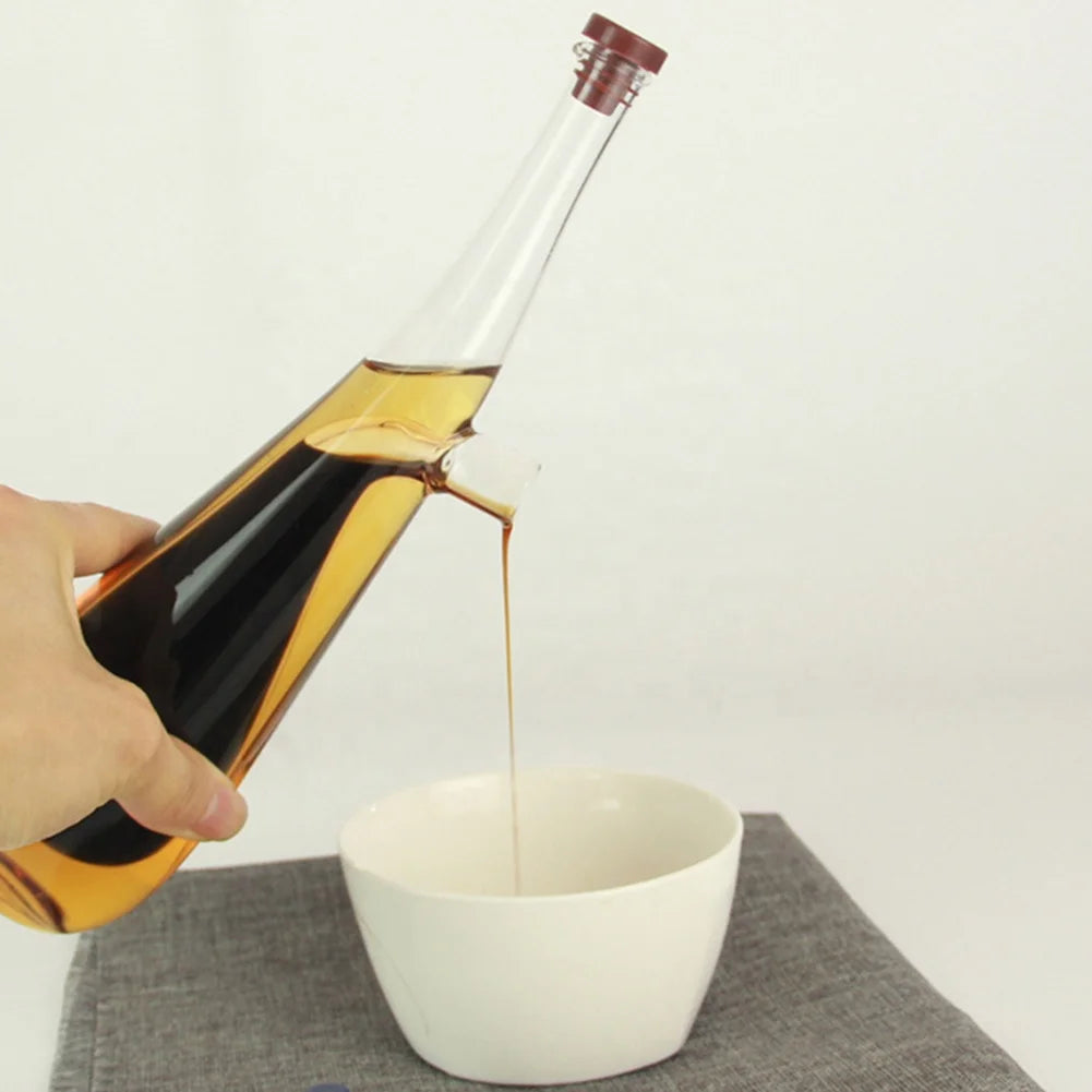 Kitchen Supplies Cruets Oil Vinegar 2 in 1 Glass Jar Oil and Vinegar Dispenser Sauce Bottle Oil Dispenser Bottle