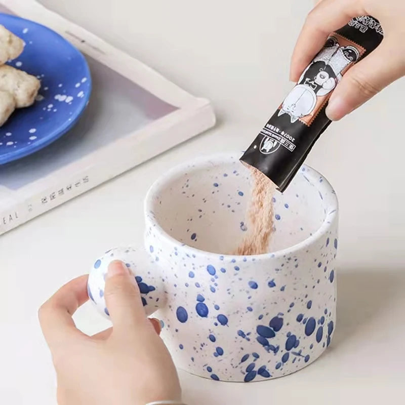 Creative Handmade Ceramic Mug Custom Nordic Eco-Friendly Minimalist Personalized Coffee & Bubble Tea Cups 400ml