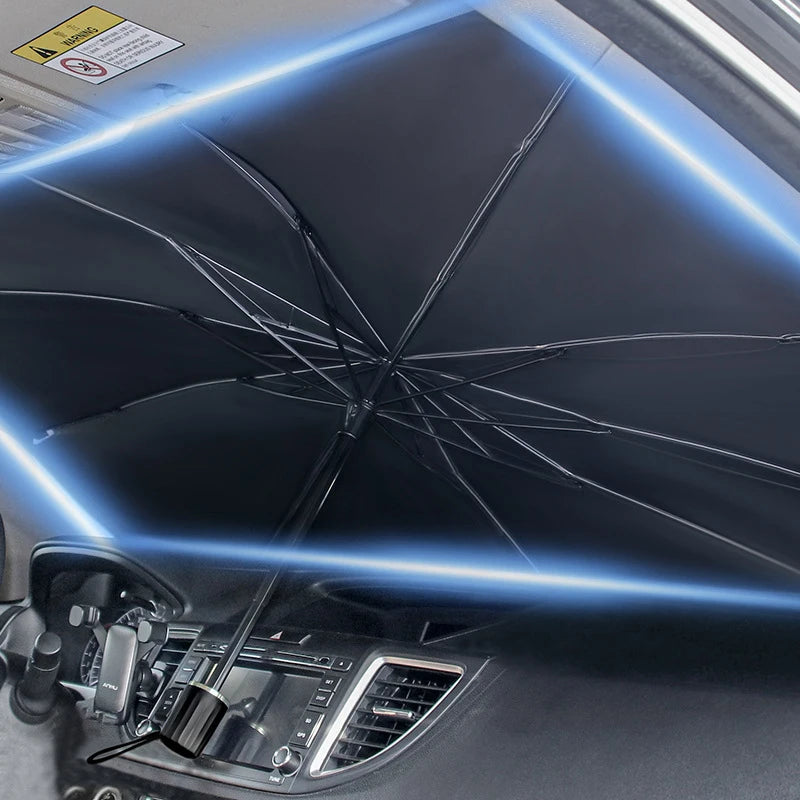 Portable Foldable Car Sunshade Umbrella Summer Windshield Sun Protector UV-Proof Steel Frame Block Cover Business Gift