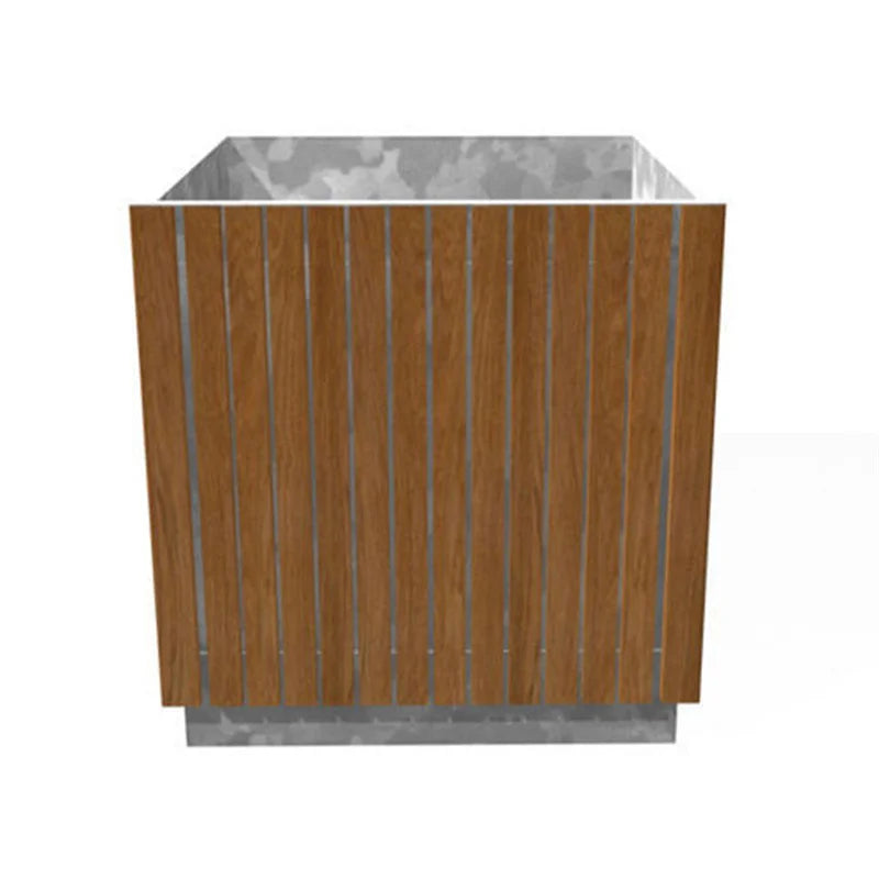 Outdoor Garden Furniture Wooden Large Planter Pot Park Plant Box Outside Urban Street Giant Flower Pot for Trees Manufacturers