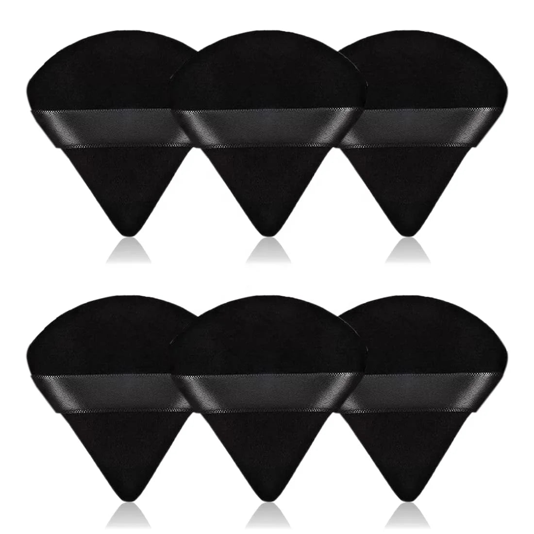 Custom Logo 6Pcs Pack Velour Triangle Powder Cosmetic Puff Set Soft Pure Cotton Face Makeup Sponge Powder Puff
