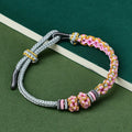 Charm Red Rope Woven DIY Bracelet Semi-Finished Can Wear Lucky Beads Hand Woven Bracelet for Women