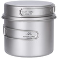 Camping Pure Titanium Pot Set 900 1100ml Ultralight  Outdoor Camping Cookware Foldable Handle  Hanging Pot