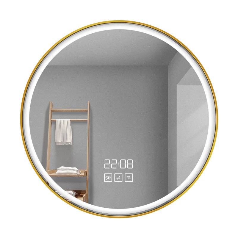 WINER M&G Hotel Decorative Round Golden Black Framed Bathroom LED Mirror With Touch Sensor