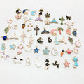 50 Pcs Gold Plated Enamel Mixed Ocean Beach Charms Pendant Jewelry Making Accessories for Necklace Bracelet Loose Beads Metals