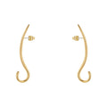 Original Design 18K Gold Plated Brass Jewelry Hiphop Hook Drop Earrings for Women Pendientes Mujer Accessories Earrings E221458