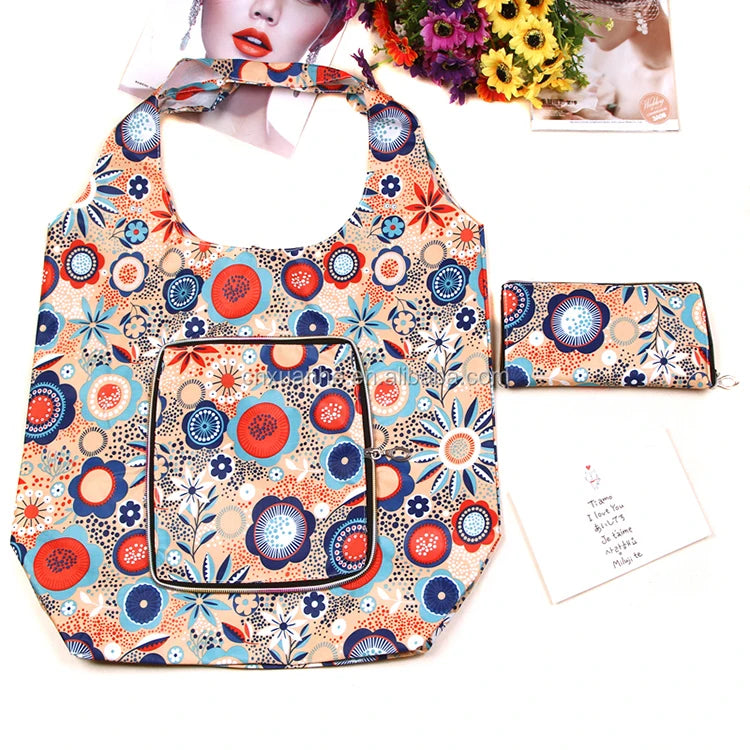 New Wholesale Eco-friendly Waterproof Oxford Fabric Foldable Shopping Tote Bag with Zipper and Custom Logo