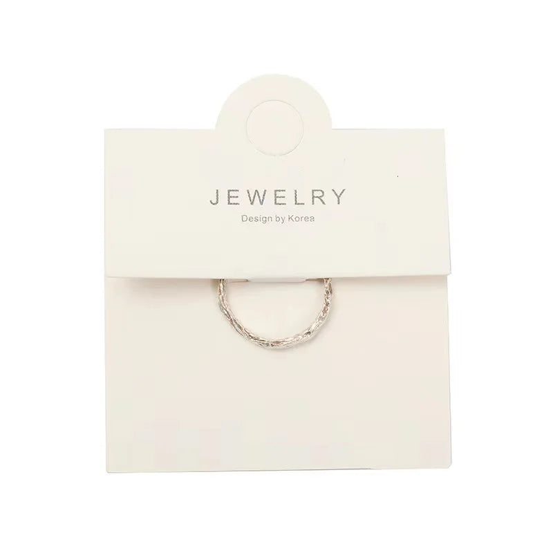 Rings Paper Card Custom logo Printed Long Jewelry Rings Paper Cards Hanging Holder Ring Packaging Display Cards 6x6cm