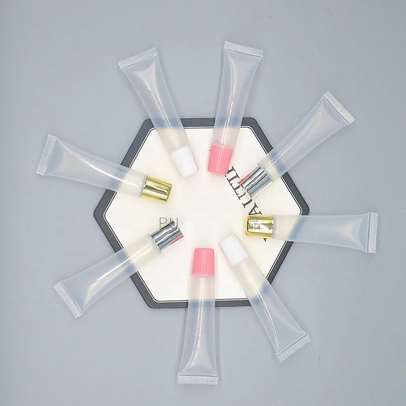 5ml 8ml 10ml 15ml Pink UV Coating Gold Silver Rose Gold Lid Lip Balm Tube 5g 8g 10g 15g  Lip Balm Squeeze Soft Tube Bottle