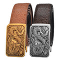 Direct Factory Customized Zinc Alloy Second Class Cow Leather crocodile Dragon Head Automatic Belt