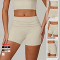 Women's High Waist Exercise Shorts Environmentally Friendly Recycled Flip Waist Quick-Drying Yoga Leggings Hip Lifting Feature