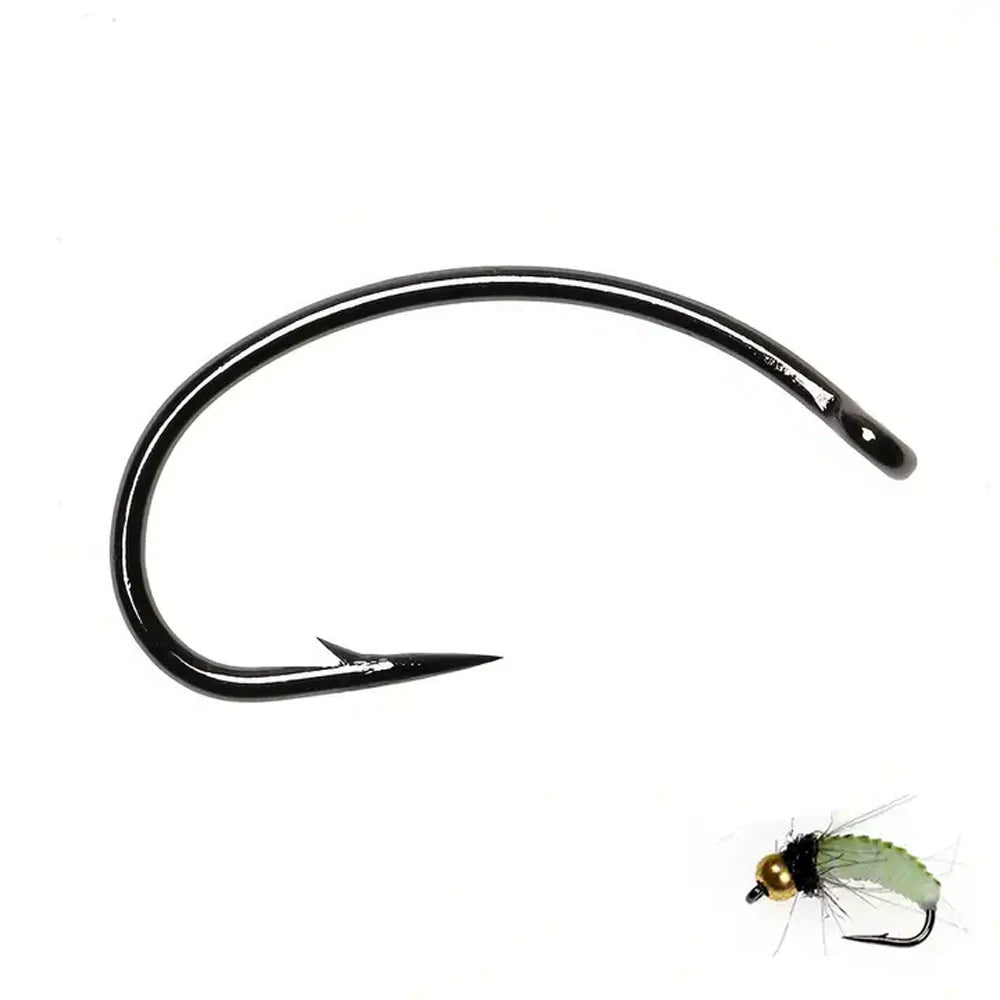 Fly Tying Hook Nymph Bug Shrimp Scud Pupae Larvae Caddis Flies Fishing Hooks #8~#16