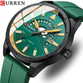 CURREN Sport Men Watch Top Brand Luxury Business Waterproof Calendar Male Clock Green Rubber Classic Quartz Man Wristwatch 8421