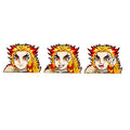 Anime 3D Motion Stickers Adhesive Stickers Rengoku Kyoujurou Lenticular Motion Car Stickers Waterproof