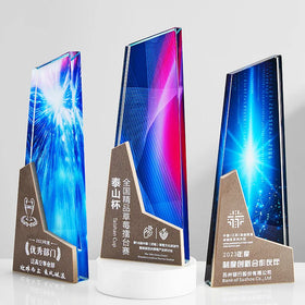 MH-NJ00740 Souvenir Gifts Crystal Marble Trophy Customized Crystal Trophy Creative Engraved Marble Awards