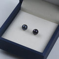 Zhuji 2023 Simple Design Hot Sale Black Button Nature Pearl Earring for Women Earrings Sliver Plated
