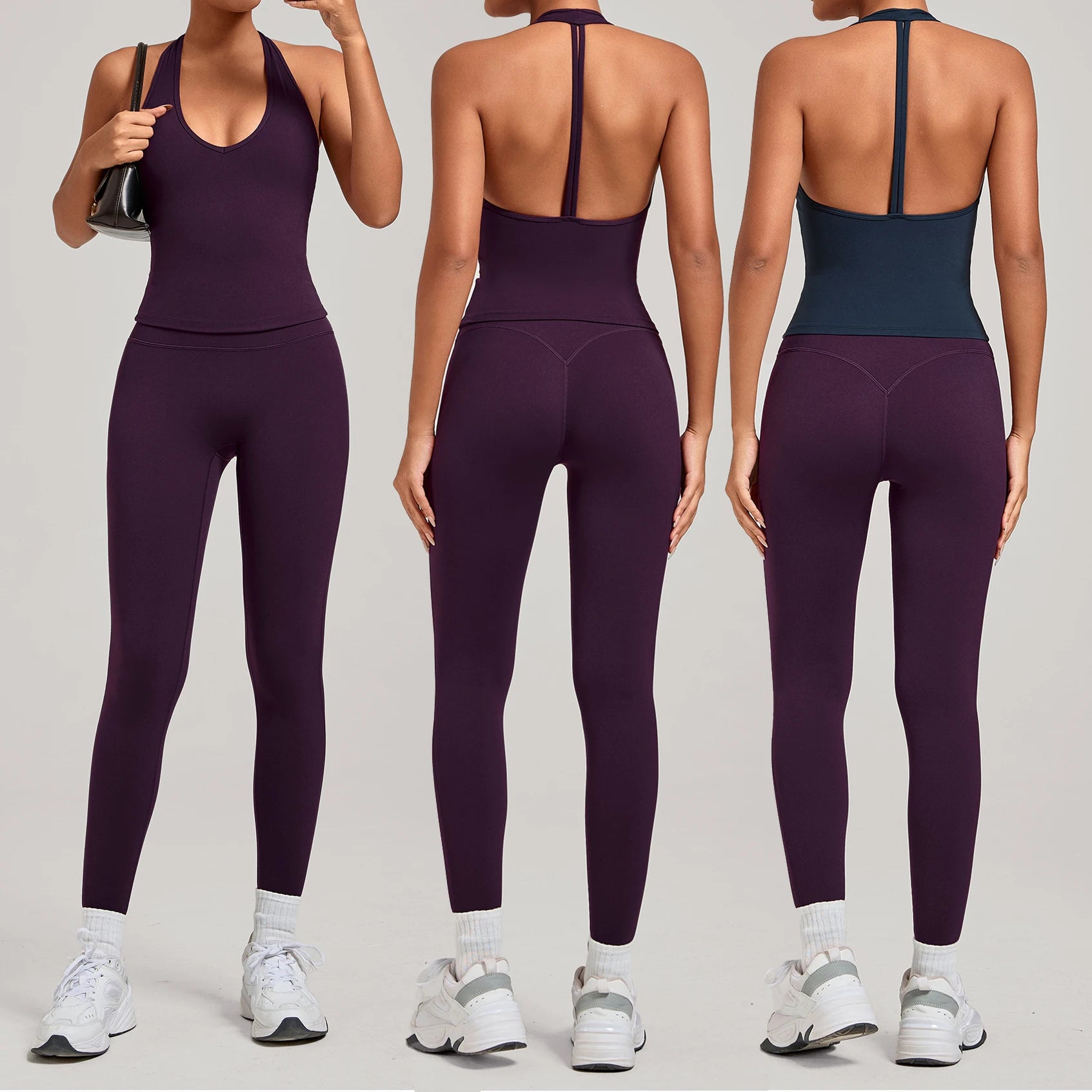 Solid Color Pilates Fitness Sports Tracksuits Super Soft 4 Piece Running Suits Women Lightweight Comfortable Yoga Set