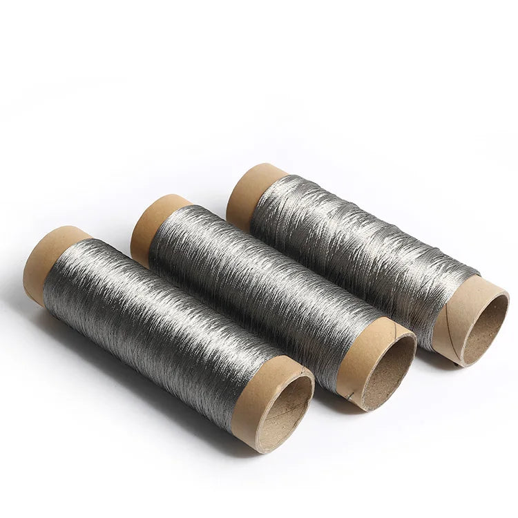 Grey H-Type Anti-Uv Metallic Yarn Conductive Touch Screen Sew Thread for Embroidery in Tarnish Resistant
