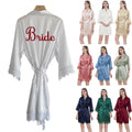 New Arrival Wholesale Comfortable Women Sexy Lace Sleepwear Nightdress Robe Satin Nightgown Women Bathrobes Kimono Bath Robe