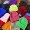 Custom Color logo New Solid Knit Hat Fashion Beanie Caps and Warmer Bonnet Casual Cap